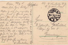 Historische Postkarte aus Posen mit handgeschriebenem Text von 1915