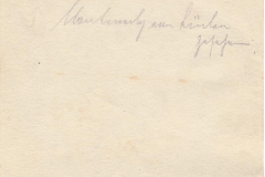 Unbeschriebene Karte aus vergangenen Zeiten mit handschriftlicher Notiz