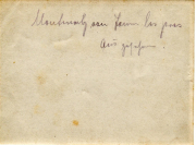 Eine alte handschriftliche Notiz auf vergilbtem Papier aus dem 19. Jahrhundert