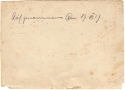 Alte handgeschriebene Notiz auf Papier aus dem Jahr 1917