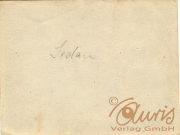 Eine leere Papiervorderseite mit der handschriftlichen Notiz Sedan