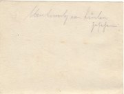 Unbeschriebene Karte aus vergangenen Zeiten mit handschriftlicher Notiz
