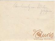 Unbeschriebene Karte aus vergangenen Zeiten mit handschriftlicher Notiz