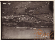 Historische Luftaufnahme von einer Stadtlandschaft aus dem Jahr 1916