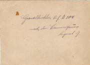 Historisches Dokument mit handschriftlicher Notiz aus dem Jahr 1917