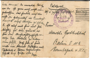 Historische Postkarte aus Berlin mit handschriftlichem Brief und Stempeln