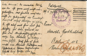 Historische Postkarte aus Berlin mit handschriftlichem Brief und Stempeln