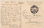Historische Postkarte aus Posen mit handgeschriebenem Text von 1915