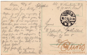 Historische Postkarte aus Posen mit handgeschriebenem Text von 1915