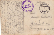 Historische Postkarte aus dem Jahr 1916 mit brieflicher Mitteilung nach Berlin