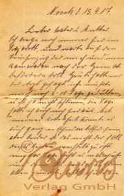 Brief aus dem Jahr 1917 mit Informationen über das Leben in der damaligen Zeit