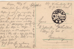 Historische Postkarte aus Posen mit handgeschriebenem Text von 1915