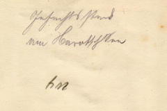 Handgeschriebene Notiz mit dem Namen von Harriett Hunt aus vergangener Zeit