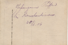 Historische Notiz von 1916 aus Konstantinopel mit handschriftlicher Nachricht