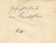 Handgeschriebene Notiz mit dem Namen von Harriett Hunt aus vergangener Zeit