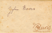 Handschriftliche Notiz mit dem Namen G. Baers auf altmodischem Papier