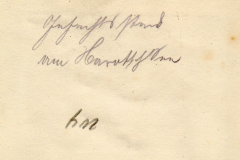 Handgeschriebene Notiz mit dem Namen von Harriett Hunt aus vergangener Zeit