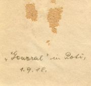Historisches Dokument „General“ aus Poli, 1. September 1918