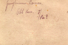 Alte handschriftliche Notizen auf vergilbtem Papier aus dem 19. Jahrhundert