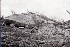 Zerstörte Struktur nach dem Erdbeben in der Stadt im Jahr 1900