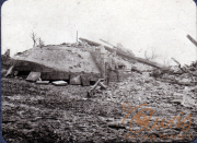 Zerstörte Struktur nach dem Erdbeben in der Stadt im Jahr 1900