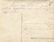 Historische Postkarte mit handschriftlicher Nachricht auf der Rückseite