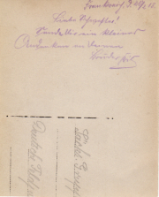Historische Postkarte aus dem Jahr 1912 mit persönlichen Grüßen aus Deutschland