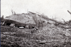 Zerstörte Struktur nach dem Erdbeben in der Stadt im Jahr 1900