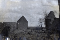 Zerstörte Gebäude an der Westfront während des Ersten Weltkriegs