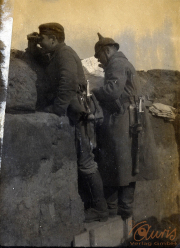 Soldaten an der Westfront im Einsatz während des Ersten Weltkriegs