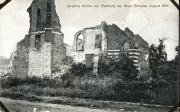 Zerstörte Kirche von Damery bei Roye während des Ersten Weltkriegs im August 1916