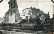 Zerstörte Kirche von Damery bei Roye während des Ersten Weltkriegs im August 1916