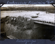 Einsatz einer französischen Flügelmine an der Westfront im Ersten Weltkrieg