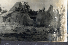 Zerstörte Gebäude an der Westfront während des Ersten Weltkriegs