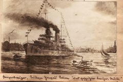 Kriegsschiff im Hafen