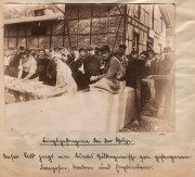 Historischer Markt in einer Stadt während des Ersten Weltkriegs