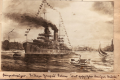 Kriegsschiff im Hafen