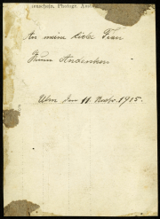 Handschriftliche Nachricht aus dem Jahr 1915 mit emotionalem Inhalt und persönlichem Bezug