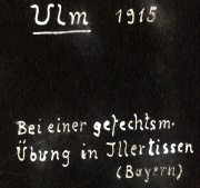 Militärübung in Illertissen, Bayern im Jahr 1915 bei der Fernspähabteilung in Ulm