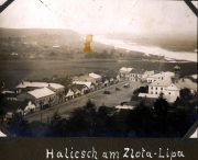 Historische Ansicht von Halisch am Zlota-Lipa mit Blick auf die Architektur und Landschaft