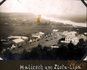 Historische Ansicht von Halisch am Zlota-Lipa mit Blick auf die Architektur und Landschaft