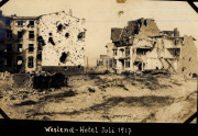 Ruinen des Westlend-Hotels im Juli 1917 während des Ersten Weltkriegs