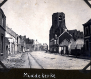 Ruinen in Middelkerke: Eine historische Abbildung des Nachkriegszustands der Stadt