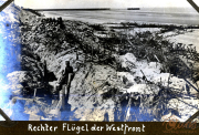 Rechter Flügel der Westfront mit Soldaten und Verteidigungsanlagen während des Ersten Weltkriegs
