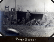 Truppenlager mit Soldaten der Fernspähen Abteilung im Heer während des Ersten Weltkriegs