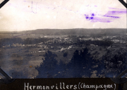 Historische Ansicht von Hermonville, einem Dorf in der Champagne mit Blick auf die Landschaft
