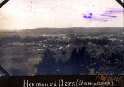 Historische Ansicht von Hermonville, einem Dorf in der Champagne mit Blick auf die Landschaft