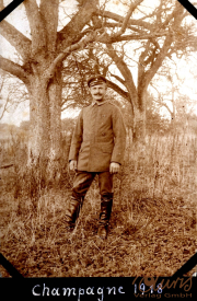 Soldat der Heer im Jahr 1918 in der Champagne während des Ersten Weltkriegs