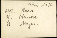 Aufzeichnungen von Heer-Mitgliedern im Mai 1916 mit Namen und Rang