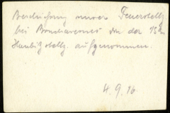 Aufzeichnung der Feuerwehr bei Brandereignis vom 15. September 1916 in einer ländlichen Region Deutschlands